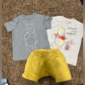 Winnie the Pooh T-Shirts and Yellow Shorts Set